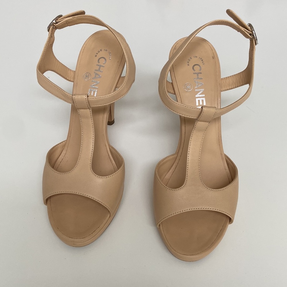 Chanel Lambskin T-Strap heels